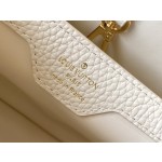 𝐋𝐎𝐔𝐈𝐒𝐕𝐔𝐈𝐓𝐓𝐎𝐍 N83103 Milk Shake White Mix Powder Ostrich Pattern Capuchines Handbag